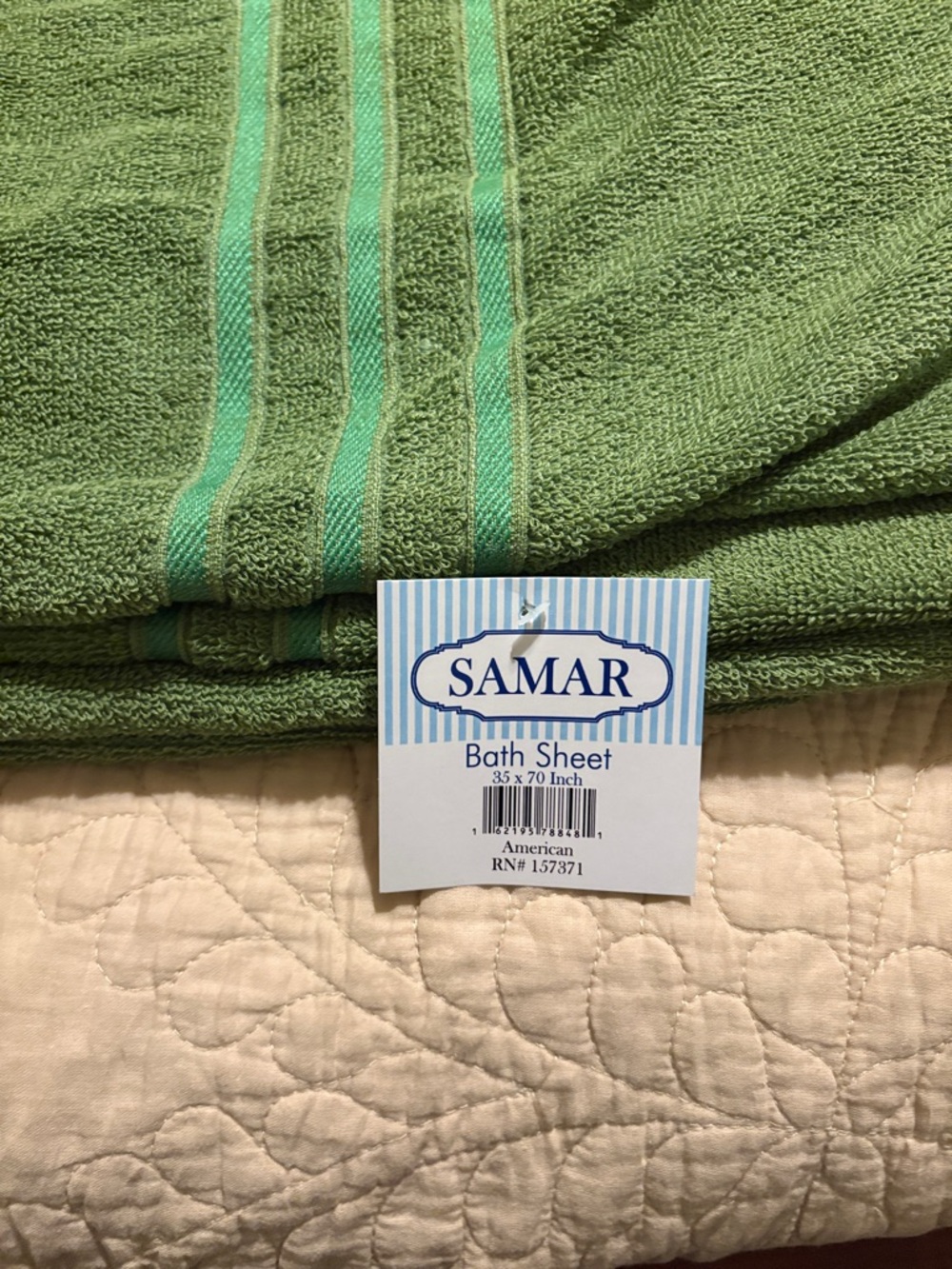 Green Bath Sheet - Plush Cotton Terry